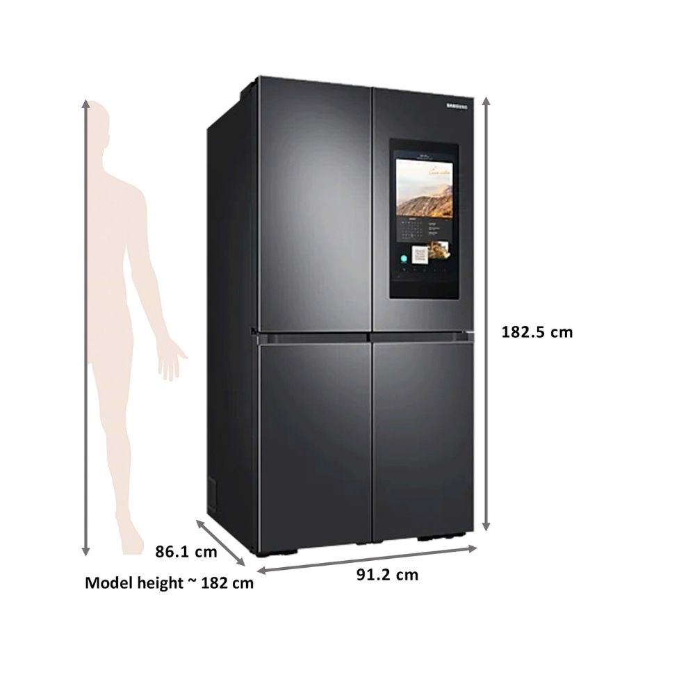 Samsung 865 Litres Frost Free Inverter Technology French Door Refrigerator (FlexZone, RF87A9770SG/TL, Black Caviar)