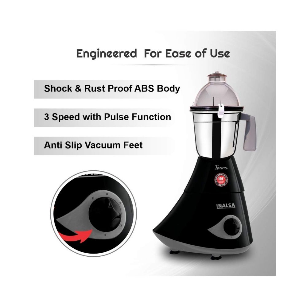 Inalsa Inara Mixer Grinder-780W with 4 Jars