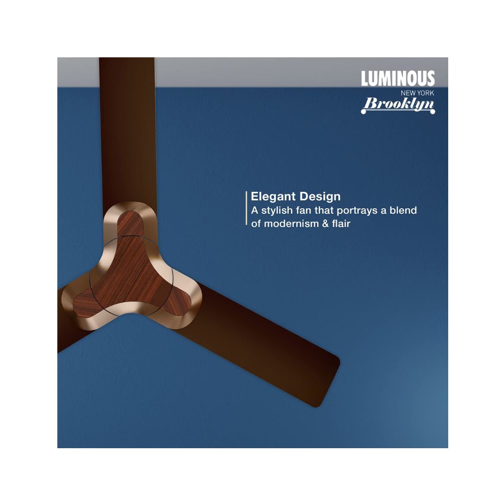 Luminous New York Brooklyn 1200mm 75 Watts Ceiling Fan (Brown, Mahogany)