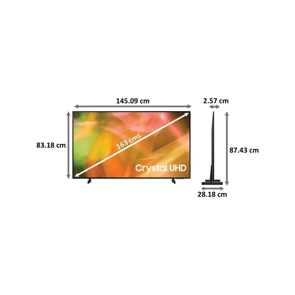 Samsung 165 cm (65 Inch) Ultra HD 4K LED Smart TV Black (UA65AU8000KLXL)