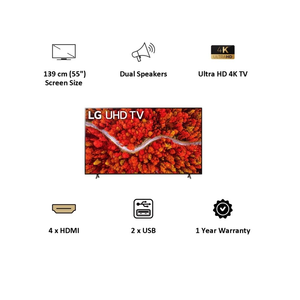 LG 139.7 cm (55 Inches) 4K Ultra HD Smart LED TV 55UP8000PTZ (Black) (2021 Model)