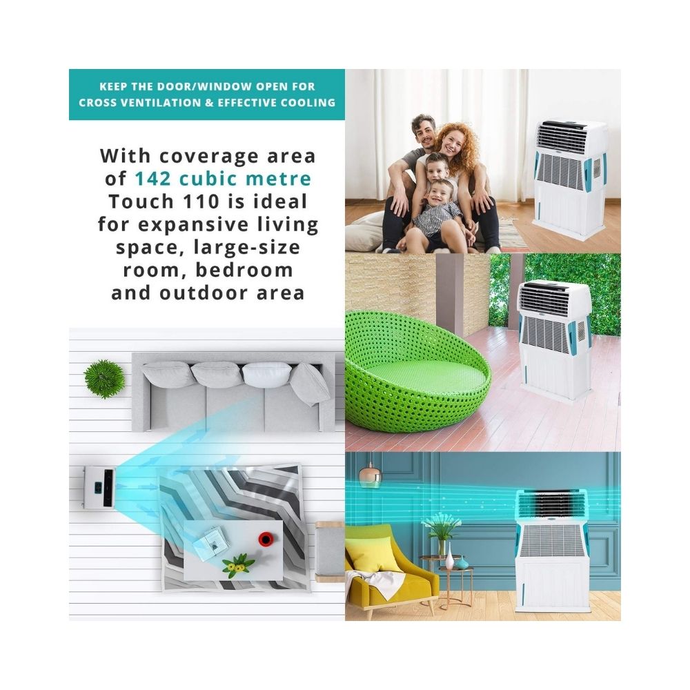 Symphony 110 L Room/Personal Air Cooler  (White, Touch 110)