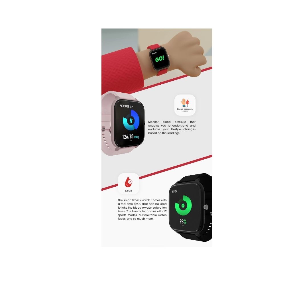 ZEBRONICS FIT80CH SMART FITNESS WATCH BLUE