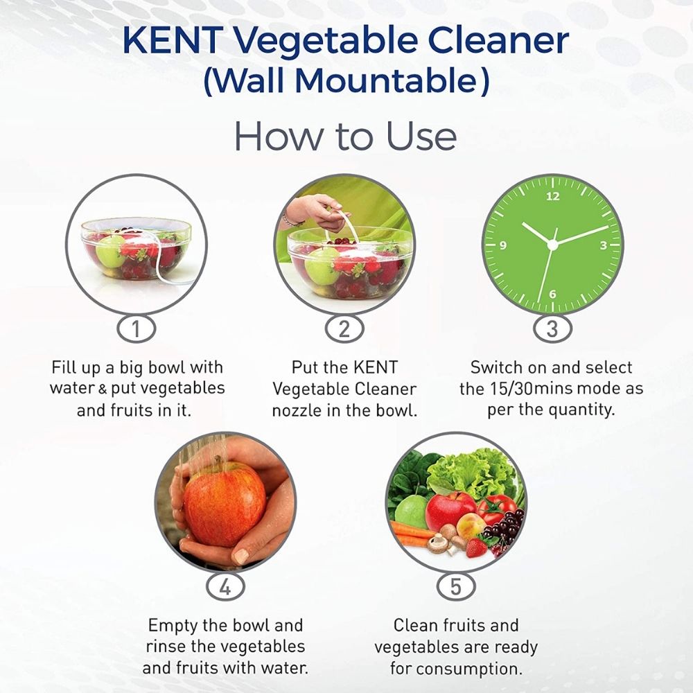 KENT Vegetable & Fruit Cleaner Wall Mountable (Smoke Grey)