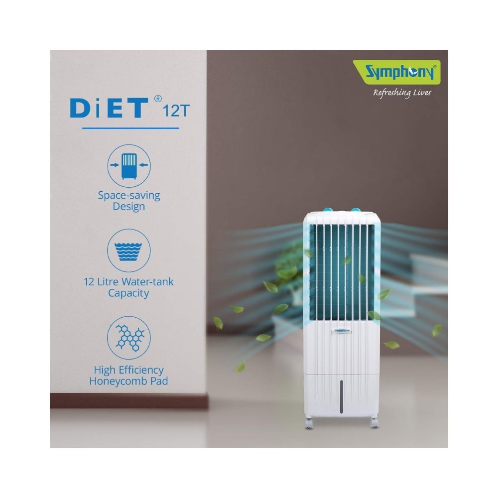 Symphony Diet 12 T Tower Cooler - 12L, White