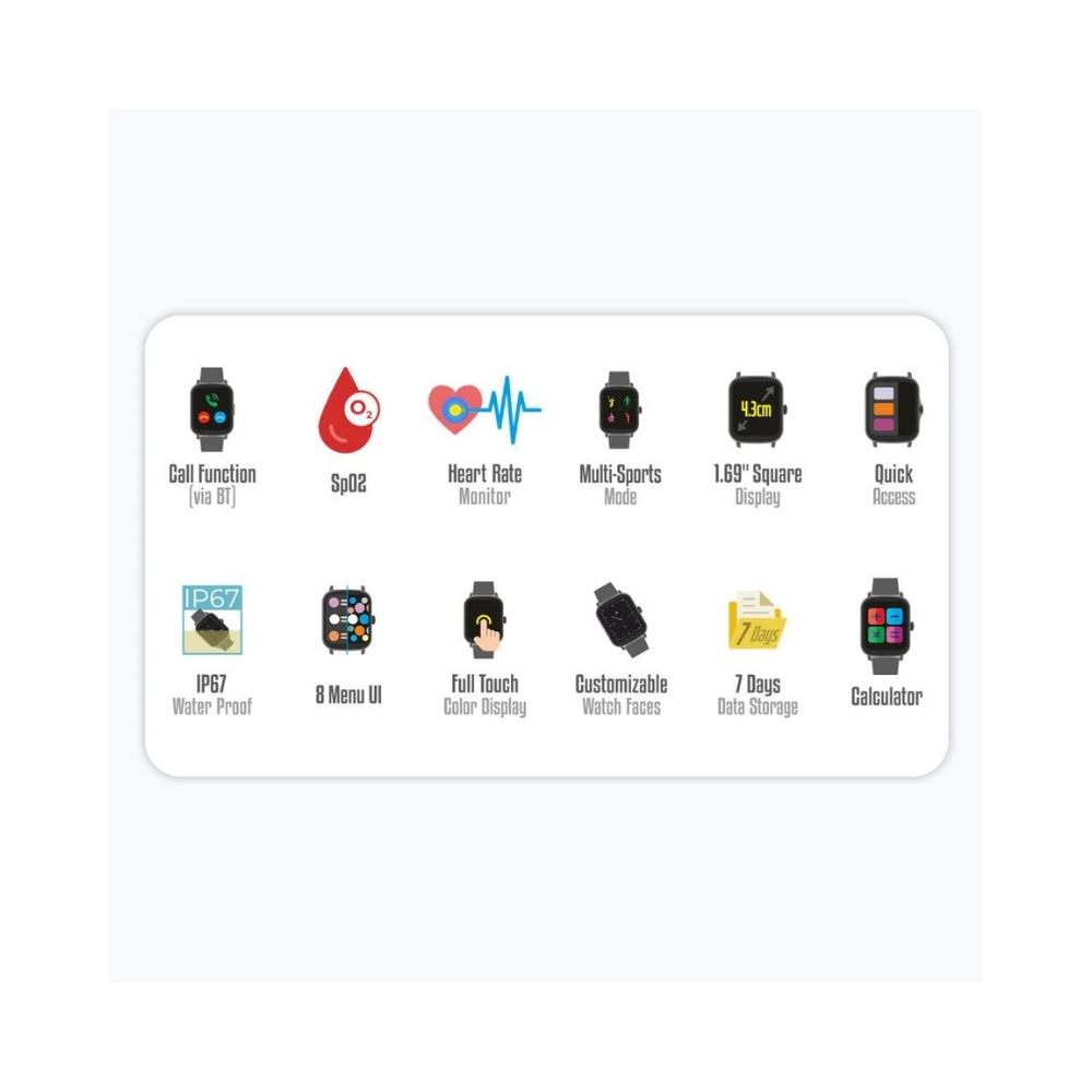 ZEBRONICS FIT 380CH SMART WATCH BLACK&BLUE