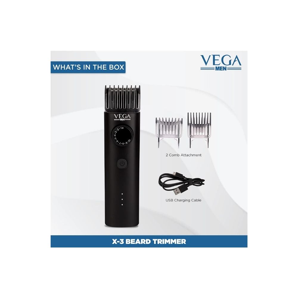 Vega Men X3 Beard Trimmer For Men With Quick Charge(VHTH-24)