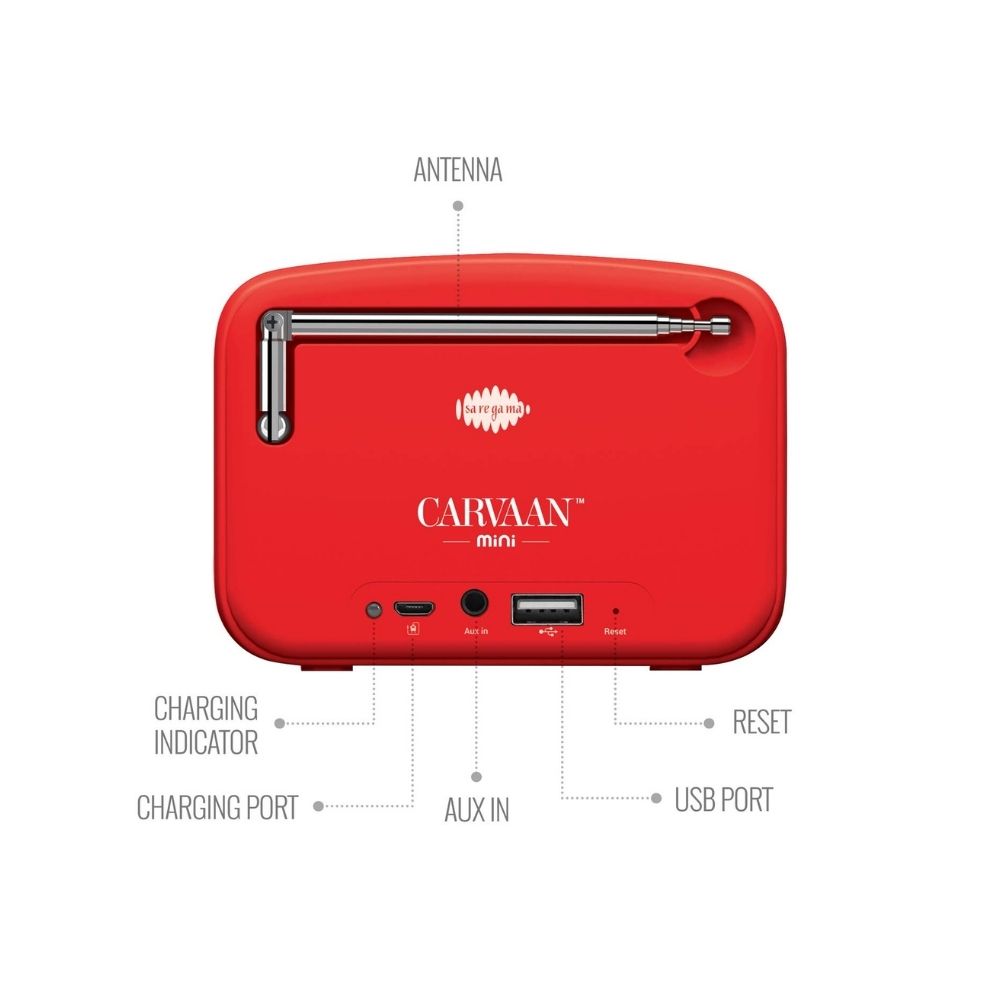 Saregama Carvaan  Mini 2.0 Marathi Sadabahar Gaana Music Player with Bluetooth(Sunset Red)
