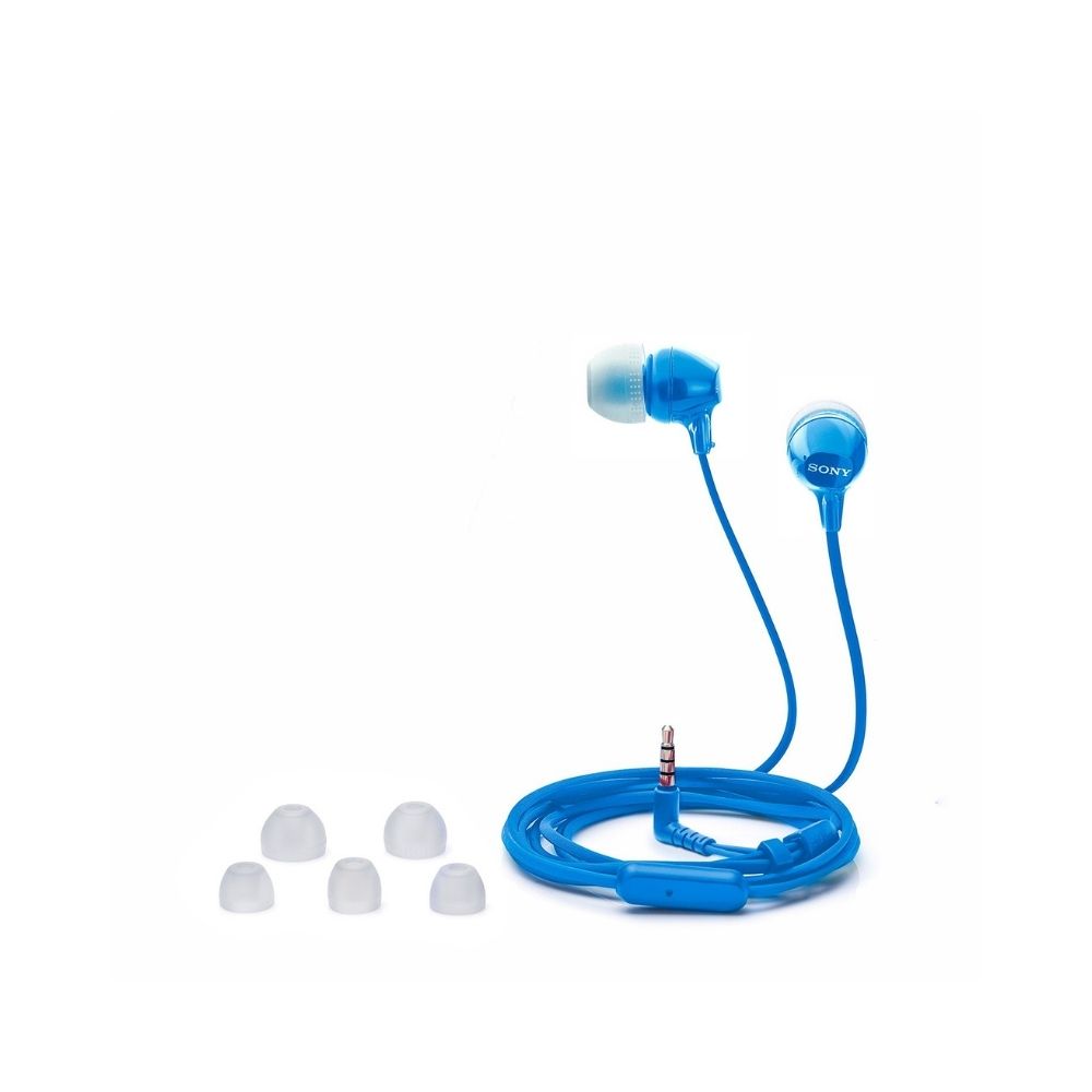 Sony MDR-EX15AP In-Ear Stereo Headphones with Mic (Blue)