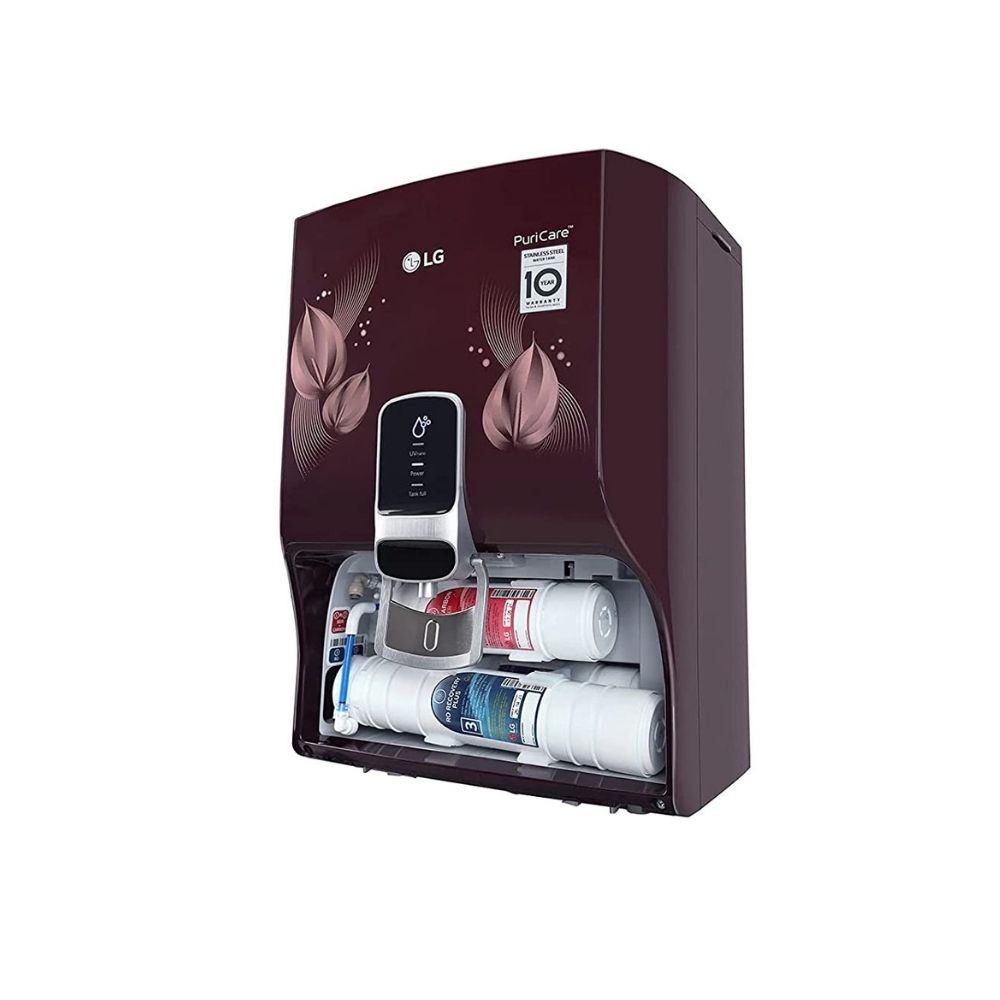 LG WW174NPC 8 L RO + UV + MB Water Purifier  (Crimson Red with Leaf Pattern)