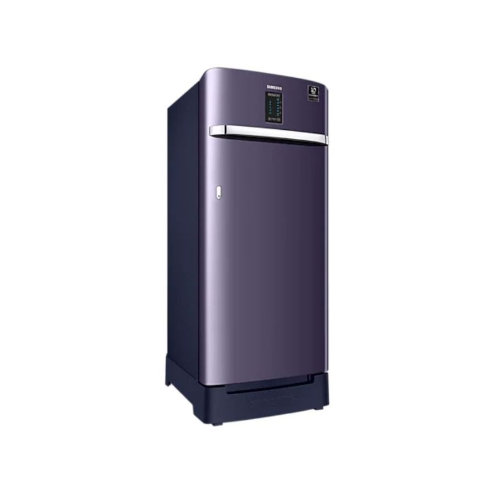 Samsung 225 L Direct Cool Single Door 4 Star Refrigerator with Base Drawer (Mint Blue, RR23A2F3XUT/HL)