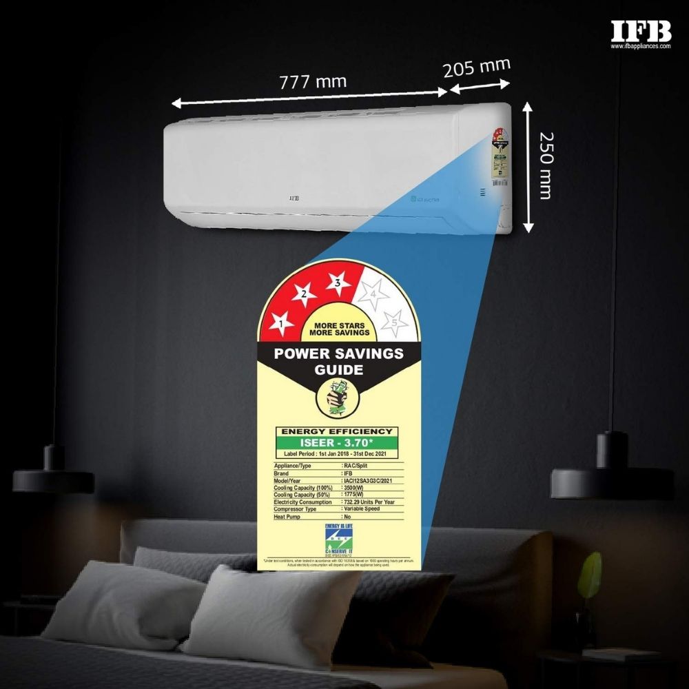 IFB 1 Ton 3 Star Twin Inverter Split Fastcool Silver Series AC (Copper, PM 0.3 Filter, IACI12SA3G3C, 2021 Model, Ivory Matte)