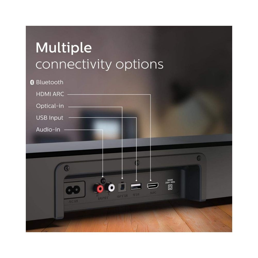 Philips HTL8162/94 with HDMI Arc 160 W Bluetooth Soundbar (Black, 2.1 Channel)