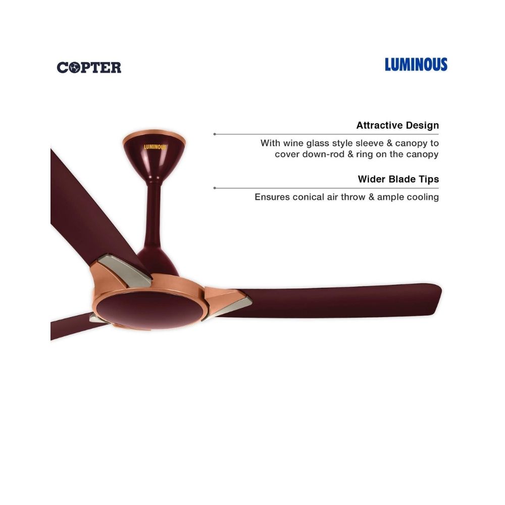 Luminous Deco Premium Copter 1200mm Ceiling Fan (Espresso Copper)
