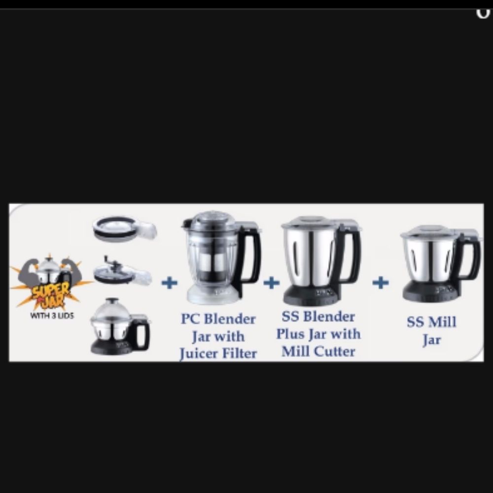Panasonic 750 Watts 4 Jars Mixer Grinder (Locking System, MX-AE475, Black)