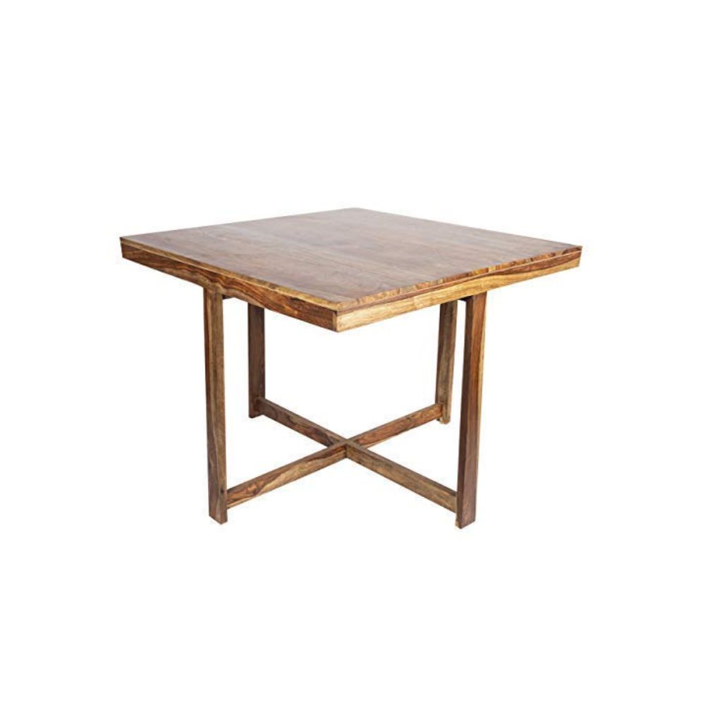 Aaram By Zebrs  Furniture Solid Sheesham Wooden 4 Seater Coffee Table Set/Center Table with 4 Stools for Home & Hotel Living Room(Natural Finish)