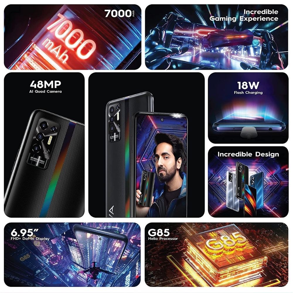 Techo Pova 2 (Dazzle Black, 6GB RAM, 128GB Storage)