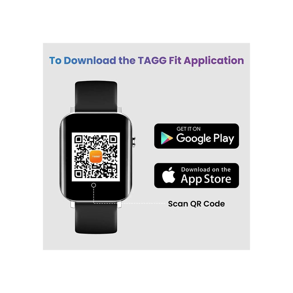 Tagg Verve Ultra Smartwatch with 1.69'' 3D Curved Display, Real SPO2, and Real-Time Heart Rate Tracking(Black)