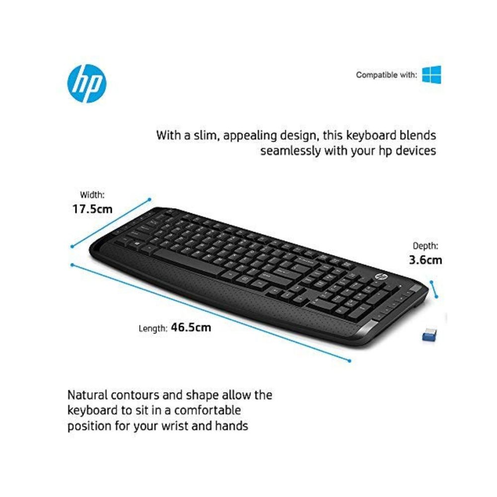 HP 3ML04AA Wireless Keyboard and Mouse Combo