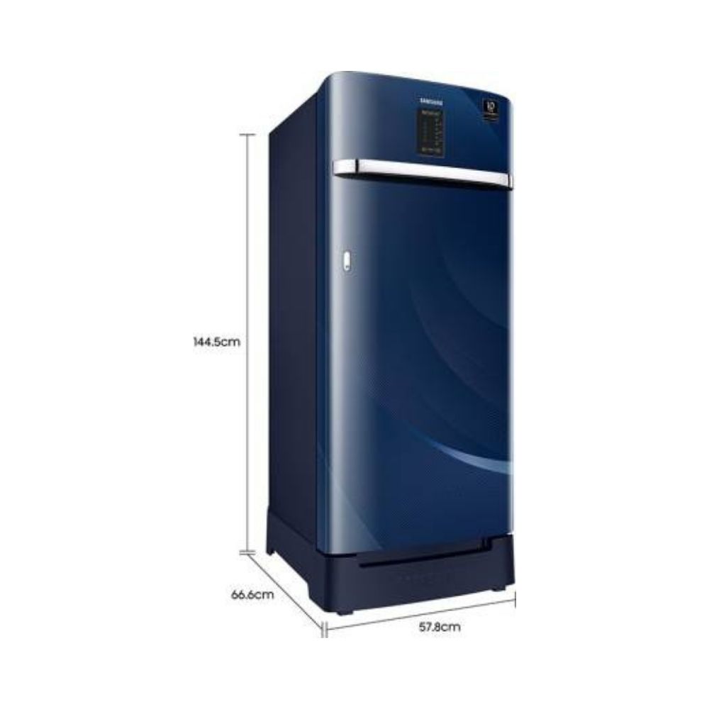 Samsung 225 L Direct Cool Single Door 4 Star Refrigerator  (Rythmic Twirl Blue, RR23A2F3X4U/HL)