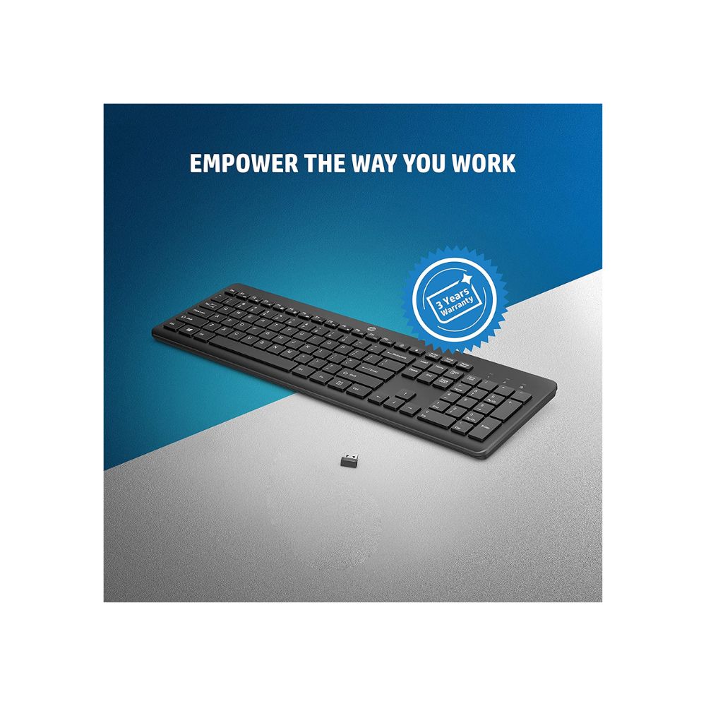 HP 230 Wireless Keyboard with 12 Function Keys, 2.4GHz Wireless Connection Up to 32.8ft  (3L1E7AA)