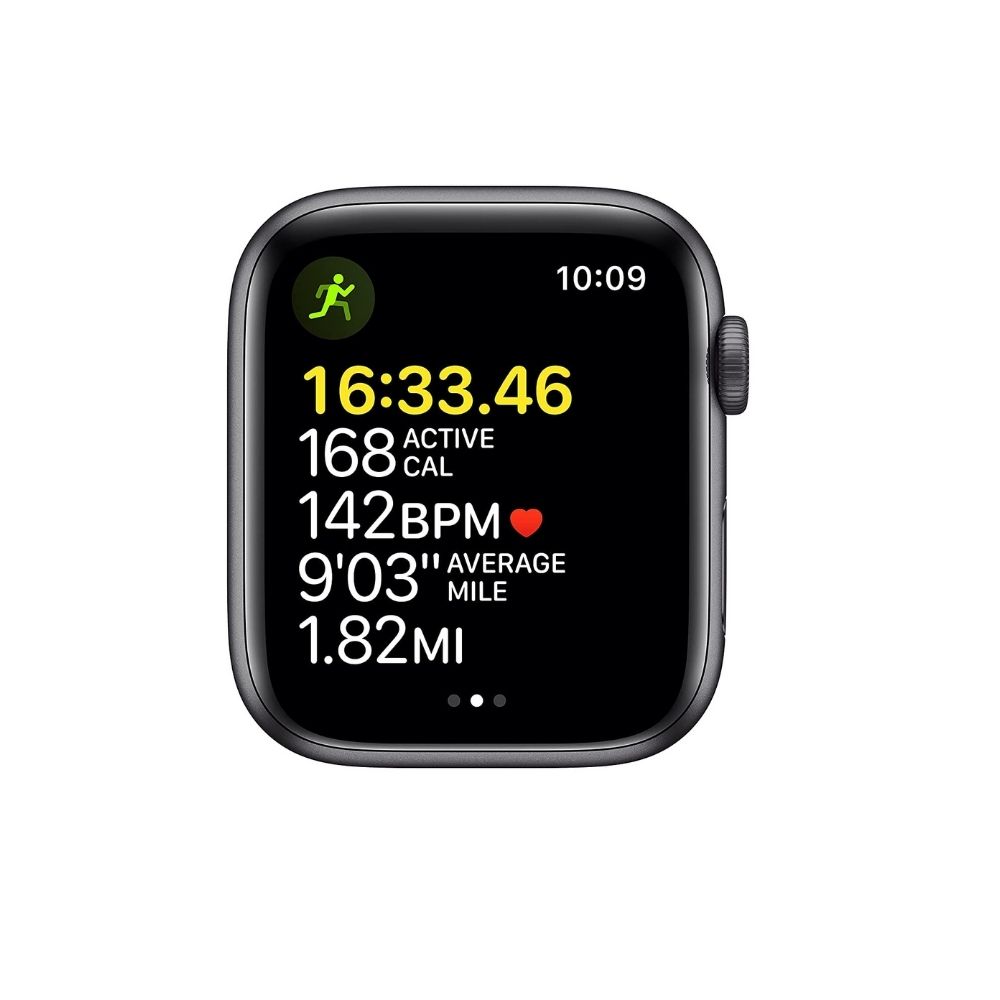 Apple Watch SE GPS MKQ43HN/A 44 mm Aluminium Case  (Silver Strap, Regular)