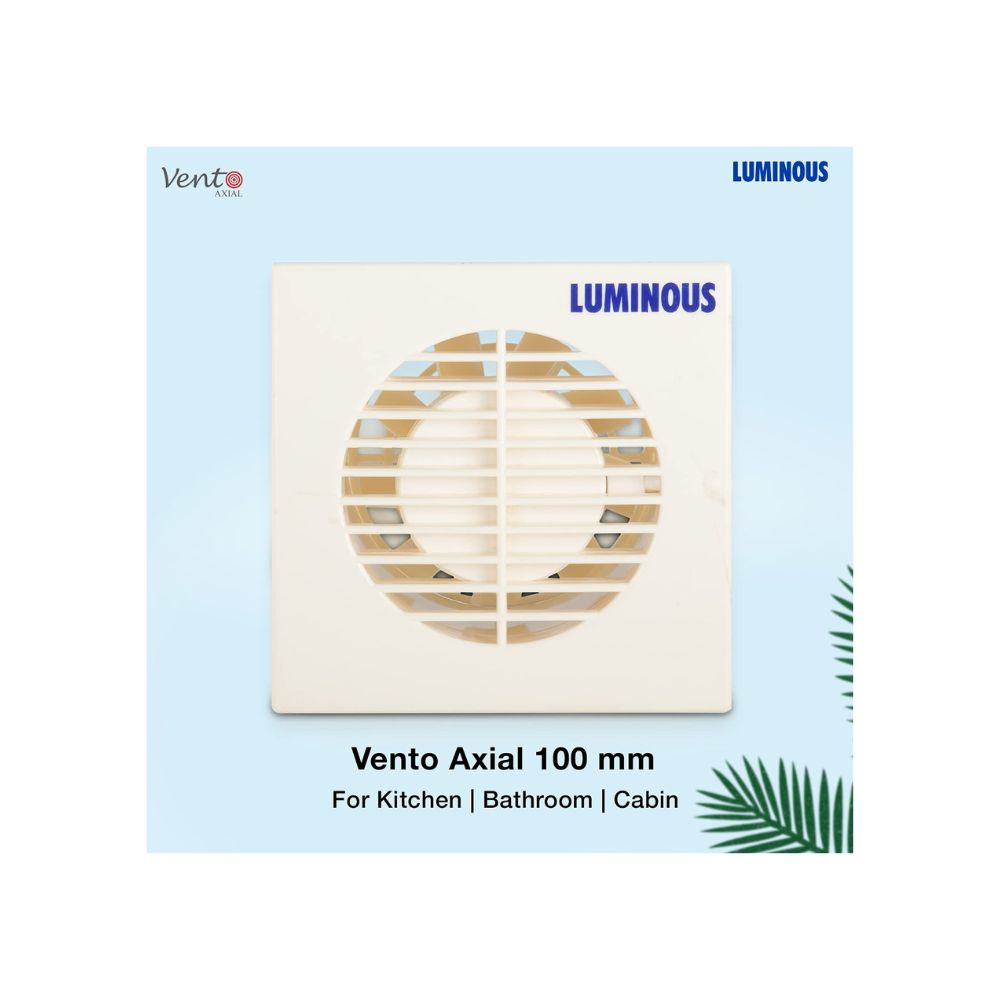 Luminous Vento Axial 100 mm Exhaust Fan for Kitchen (Cut-out Size - Circle Diameter 111 mm, White)