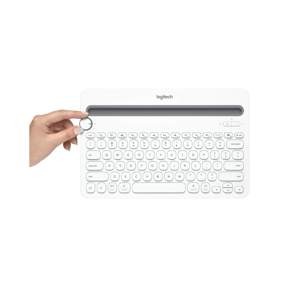 Logitech K480 Wireless Multi-Device Keyboard for Windows, Apple iOS android or Chrome, Tablet- White