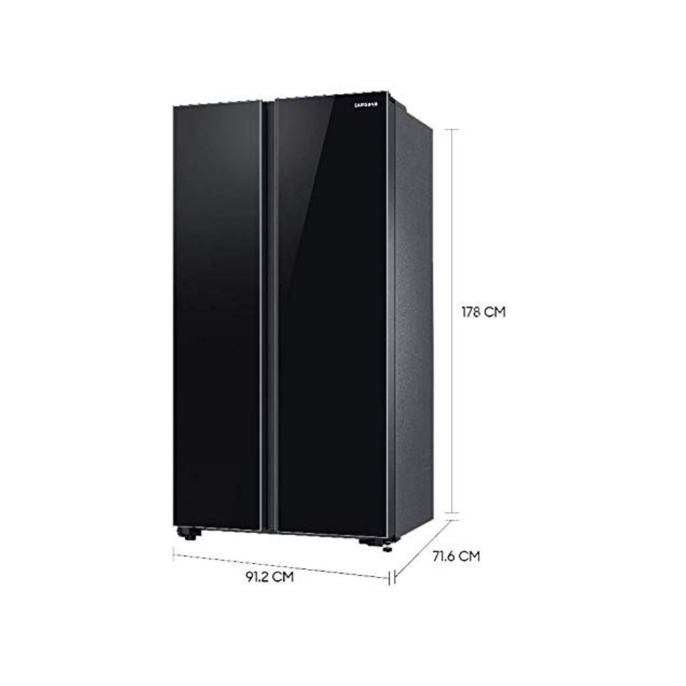 Samsung 700 L with Inverter Side-by-Side Refrigerator (RS72R50112C/TL, Black)