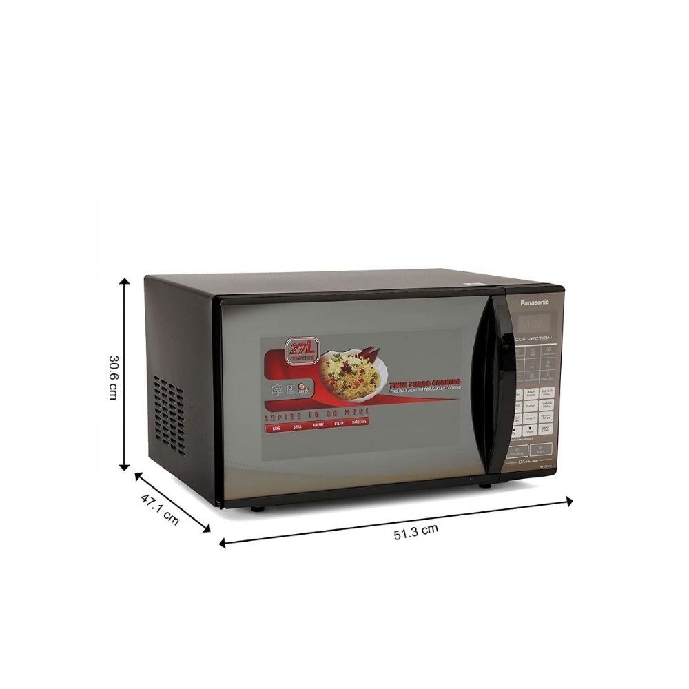 Panasonic 27L Convection Microwave Oven(NN-CT64HBFDG, Black mirror + Golden , Zero Oil)
