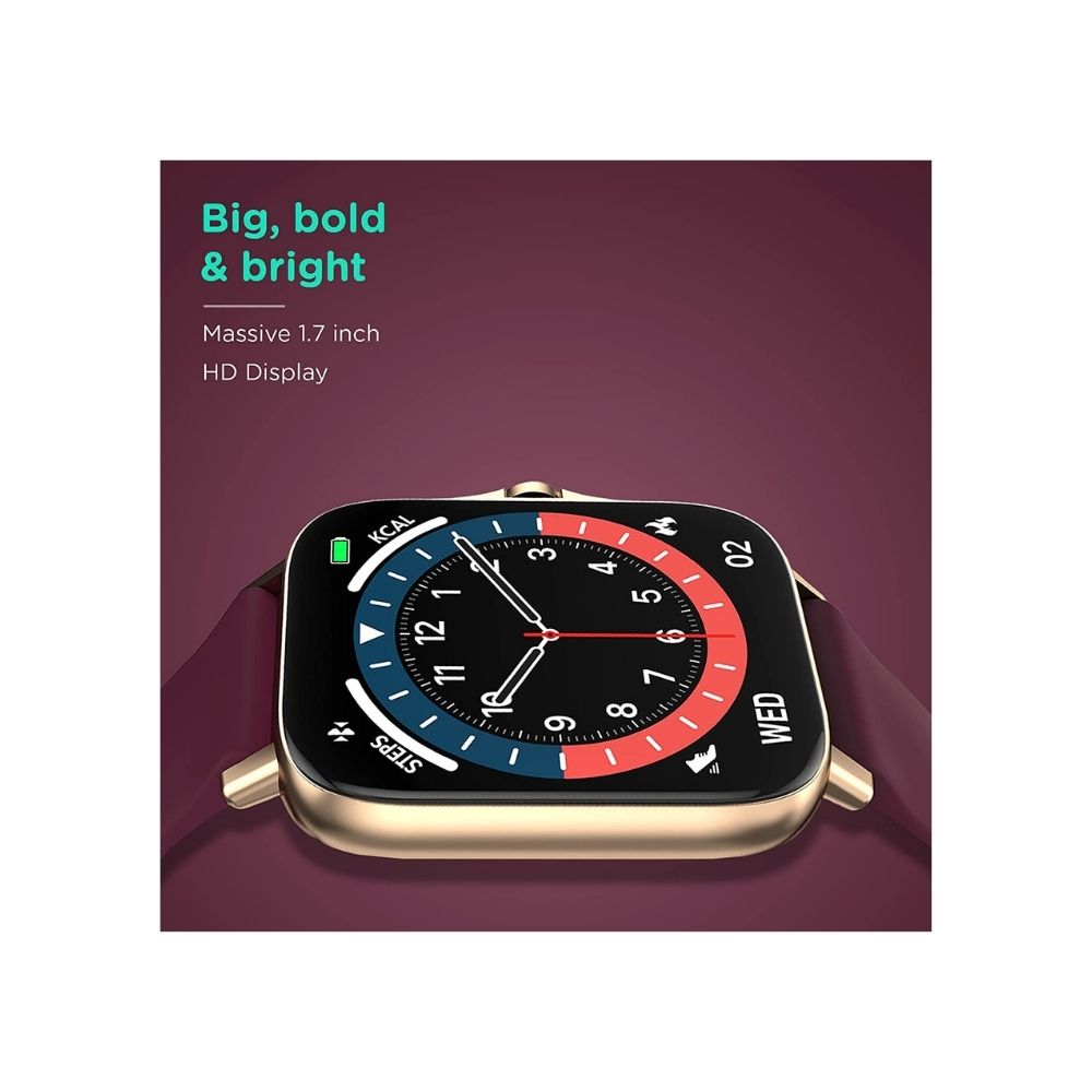 Pebble Cosmos, Bluetooth Calling smartwatch 1.7' HD Screen with SPO2(Burgundy)