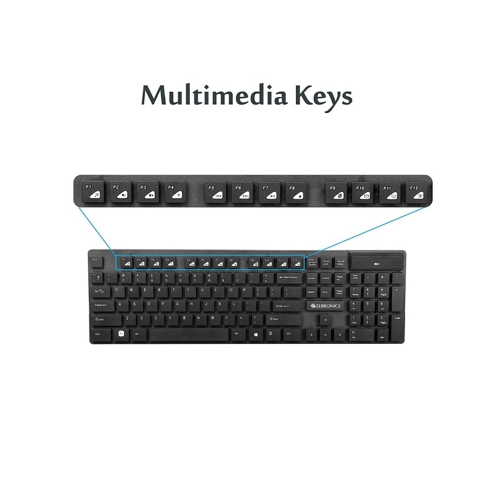 Zebronics Companion 102 Mouse & Wireless Laptop Keyboard (Black)