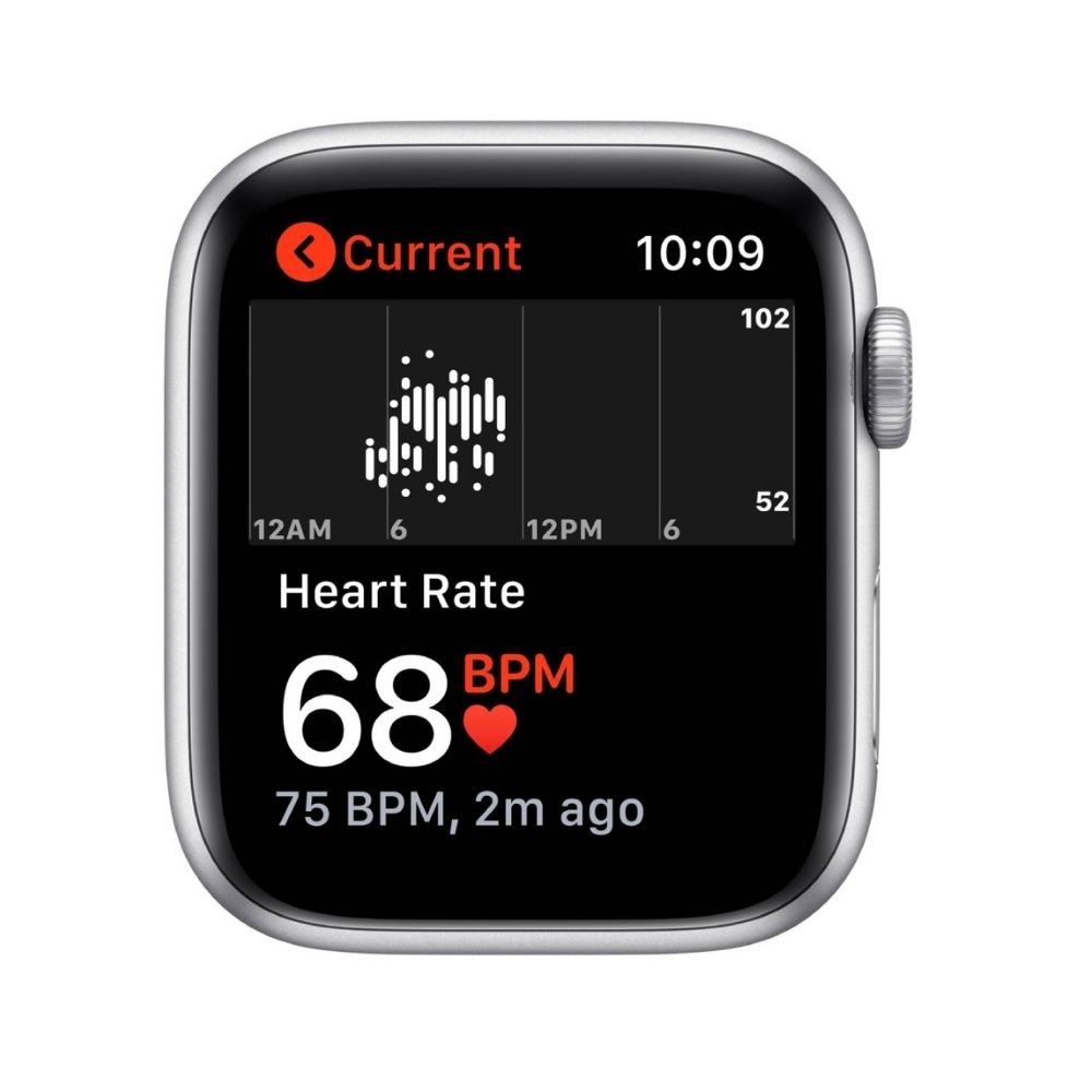 Apple Watch SE GPS + Cellular, 40mm Silver Aluminium Case With Deep Navy Sport Loop