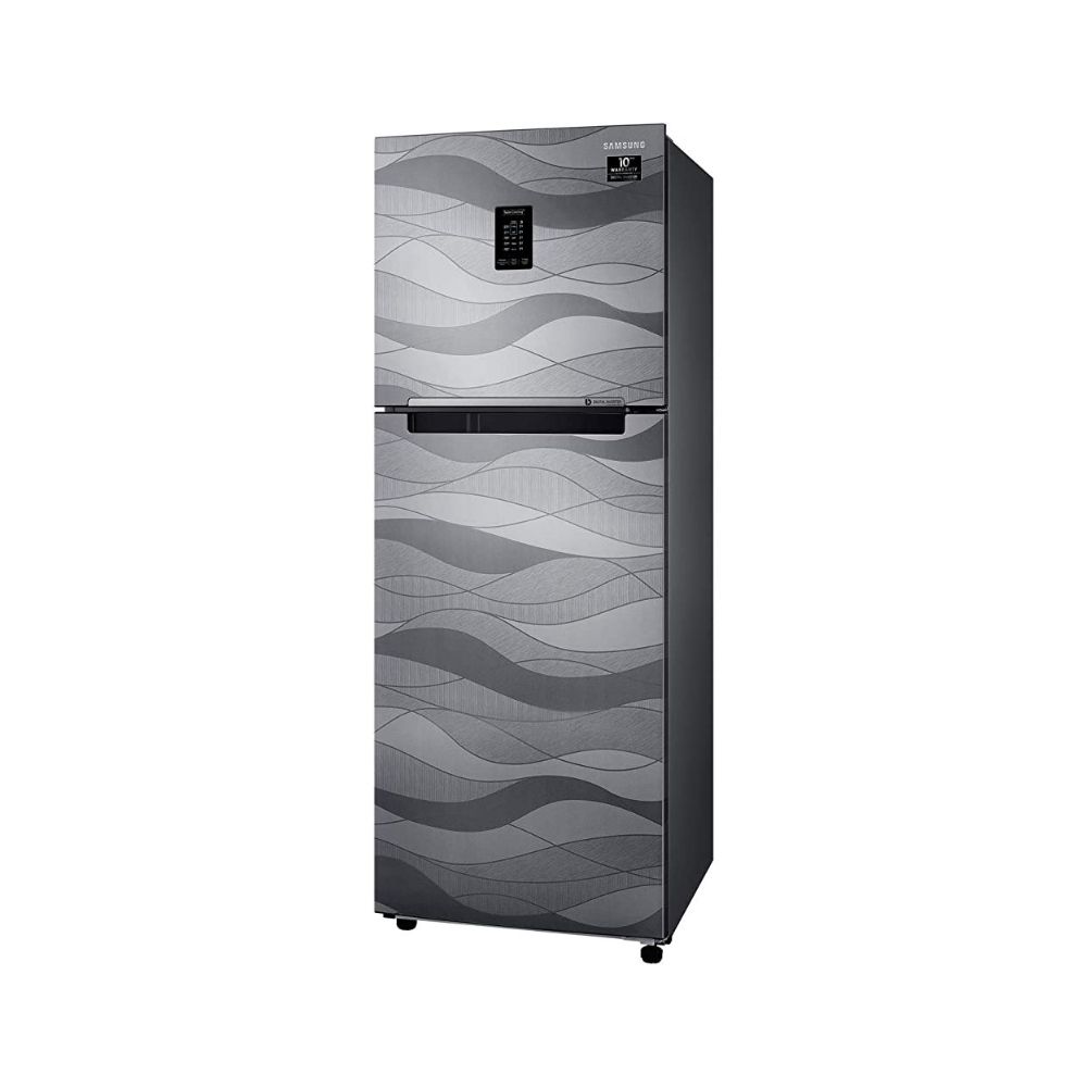 Samsung 314 L 2 Star Inverter Frost-Free Double Door Refrigerator (RT34T4632NV/HL, Wave Steel, Convertible)