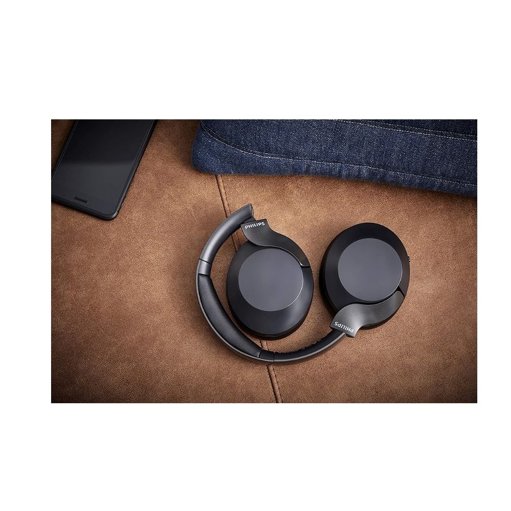 Philips Audio TAPH805BK Bluetooth Wireless Over Ear Headphones with Mic (Black)
