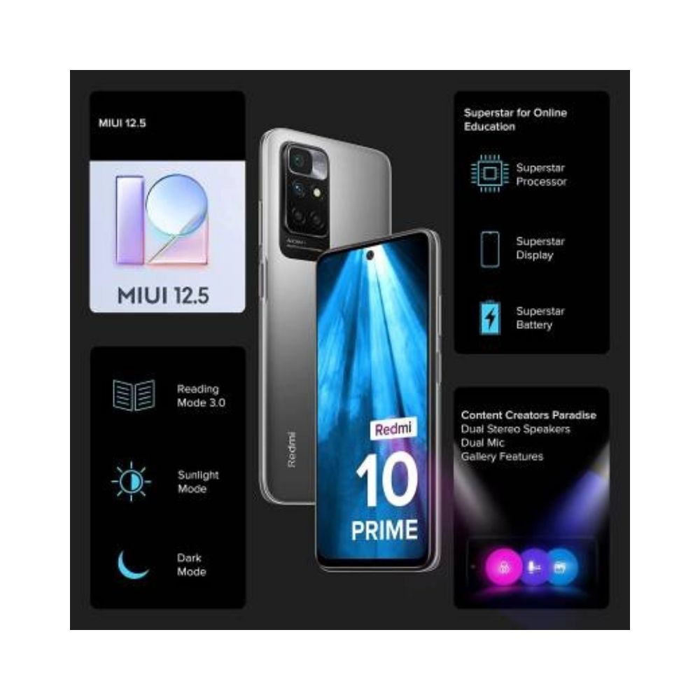 Redmi10 Prime (Phantom Black, 128 GB)  (6 GB RAM)