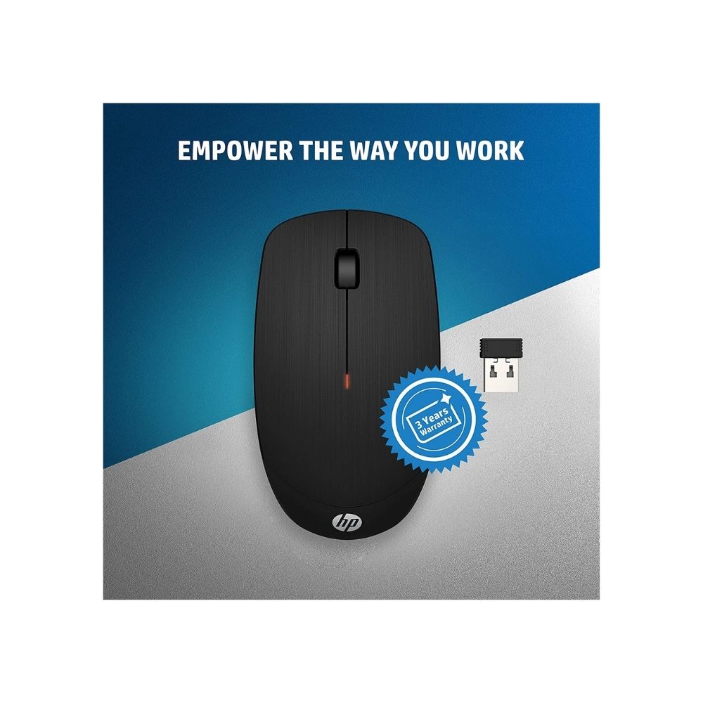 HP Wireless Mouse X200 with Adjustable DPI Settings, 6VY95AA (Black)