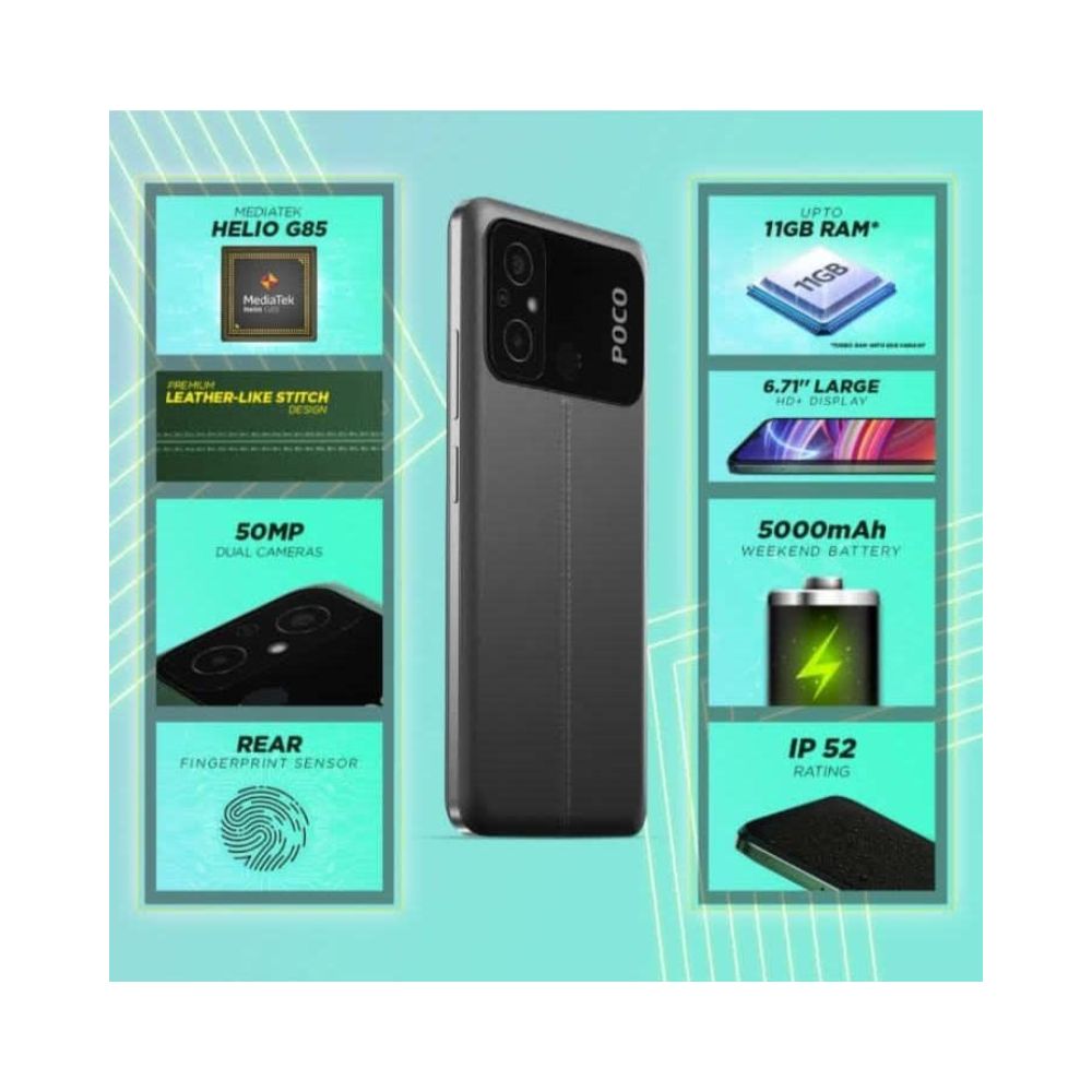 Poco C55 (Power Black, 64 GB) (4 GB RAM)