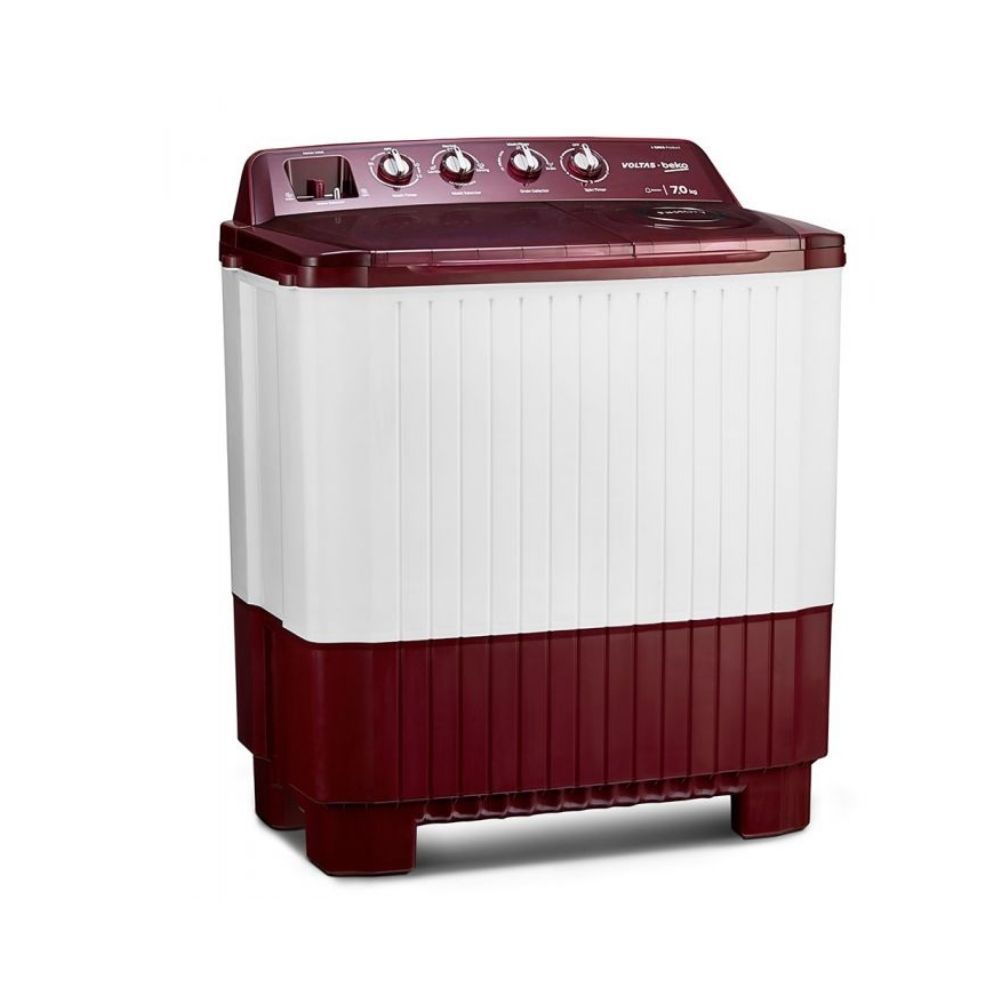 Voltas Beko 7 Kg 5 Star Semi-Automatic Top Loading Washing Machine (WTT70ABRT, Burgundy)