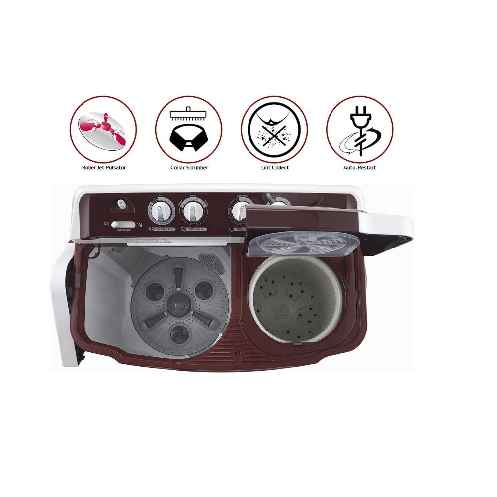 LG 8 Kg 5 Star Semi-Automatic Top Loading Washing Machine P8030SRAZ