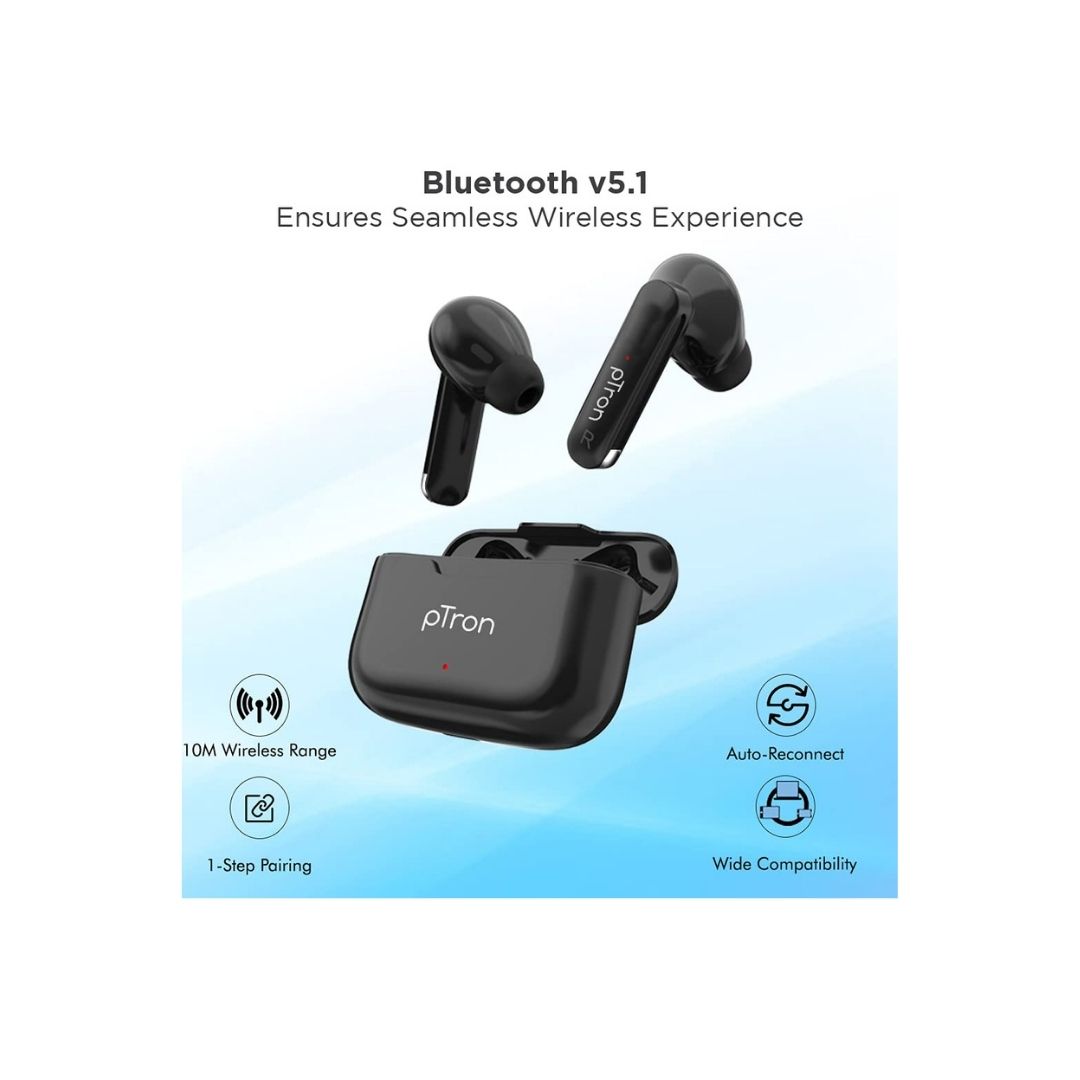 Ptron Bassbuds Duo True Wireless Stereo (TWS) Headphones
