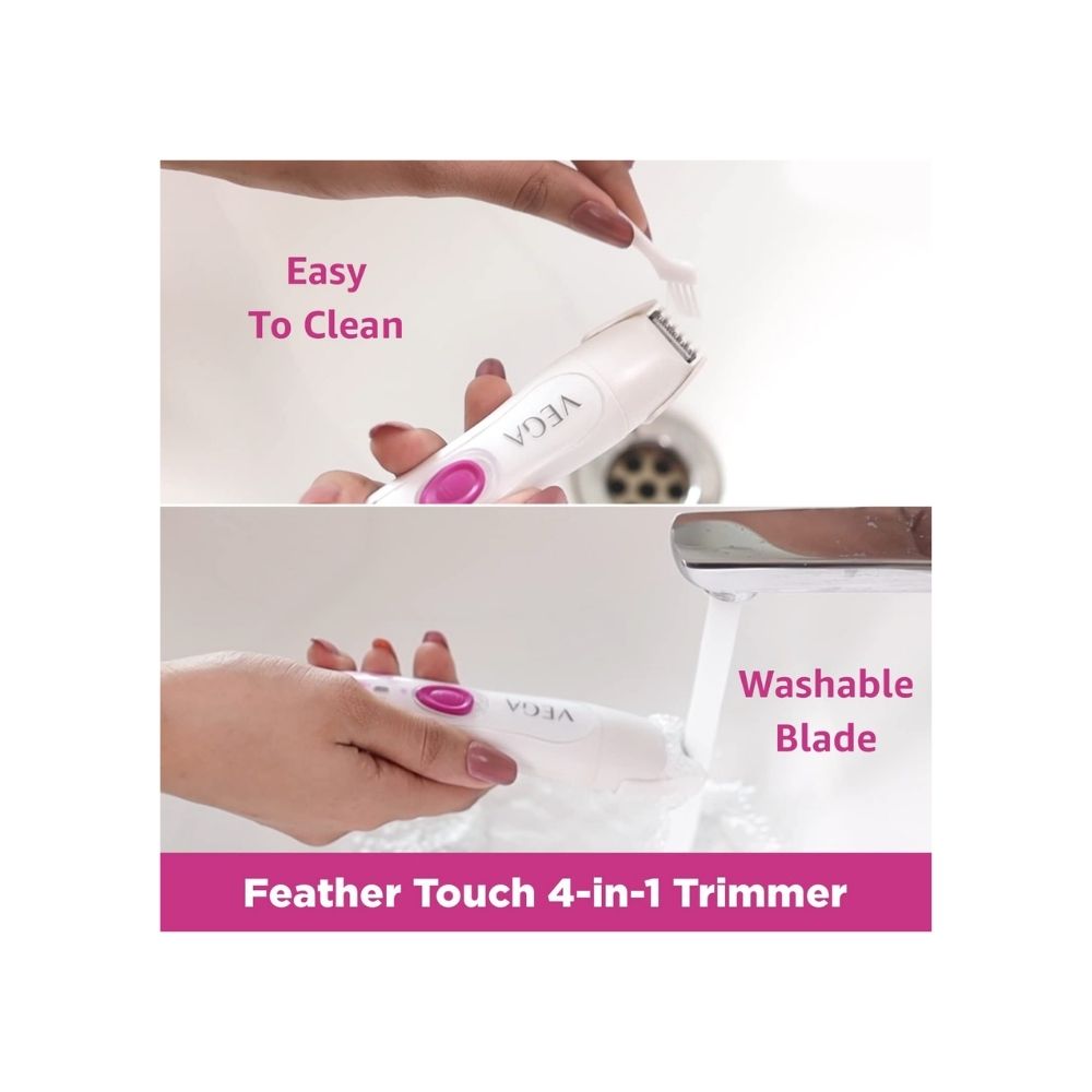 Vega Feather Touch 4 In 1 Trimmer for Women(VHBT-03), White