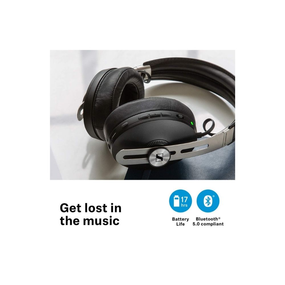 Sennheiser Momentum 3 Wireless Over the Ear Headphone with Mic (Black,Silver)