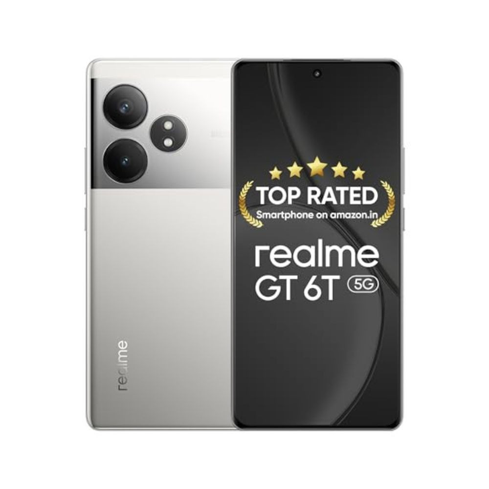 realme GT 6T 5G Fluid Silver8GB RAM256GB Storage  Indias 1st 7 Gen 3 Flagship Chipset  15M  AnTuTu Score  5500mAh120W  The Worlds Brightest Flagship Display