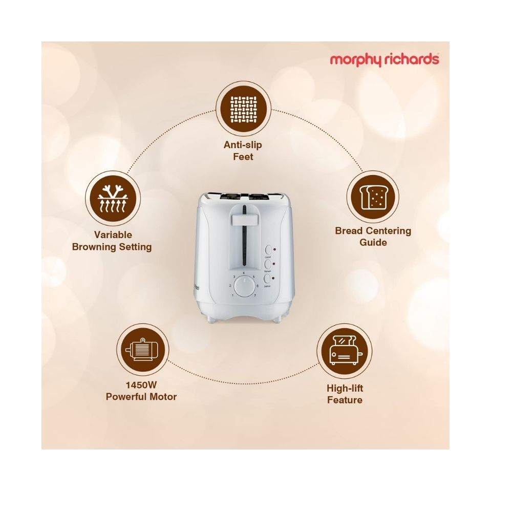 Morphy Richards at 402 Pop-Up Toaster (White, 1450W)