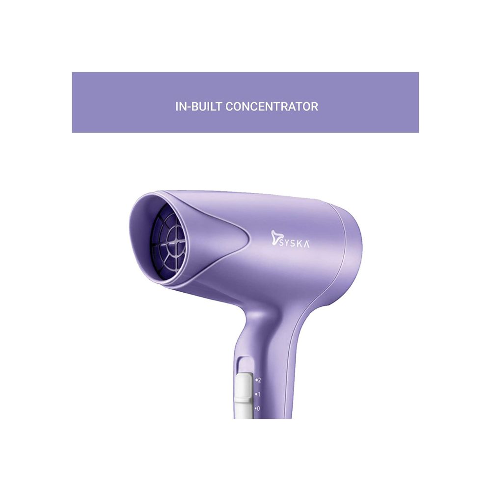 Syska HD1600 Trendsetter Hair Dryer – With Heat Balance Technology (Purple)