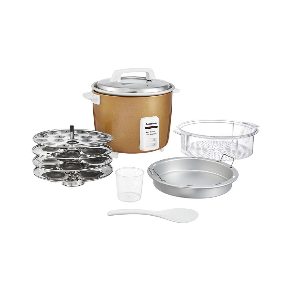 Panasonic SR-W18GH Automatic Warmer Cooker Combo Pack (Gold, 4.4L)