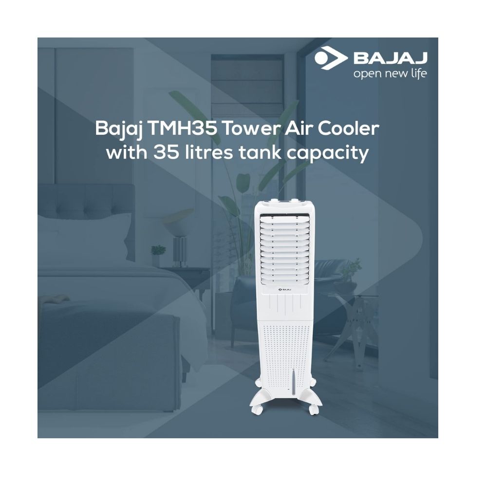 Bajaj TMH35 Tower Air Cooler - 35L, White