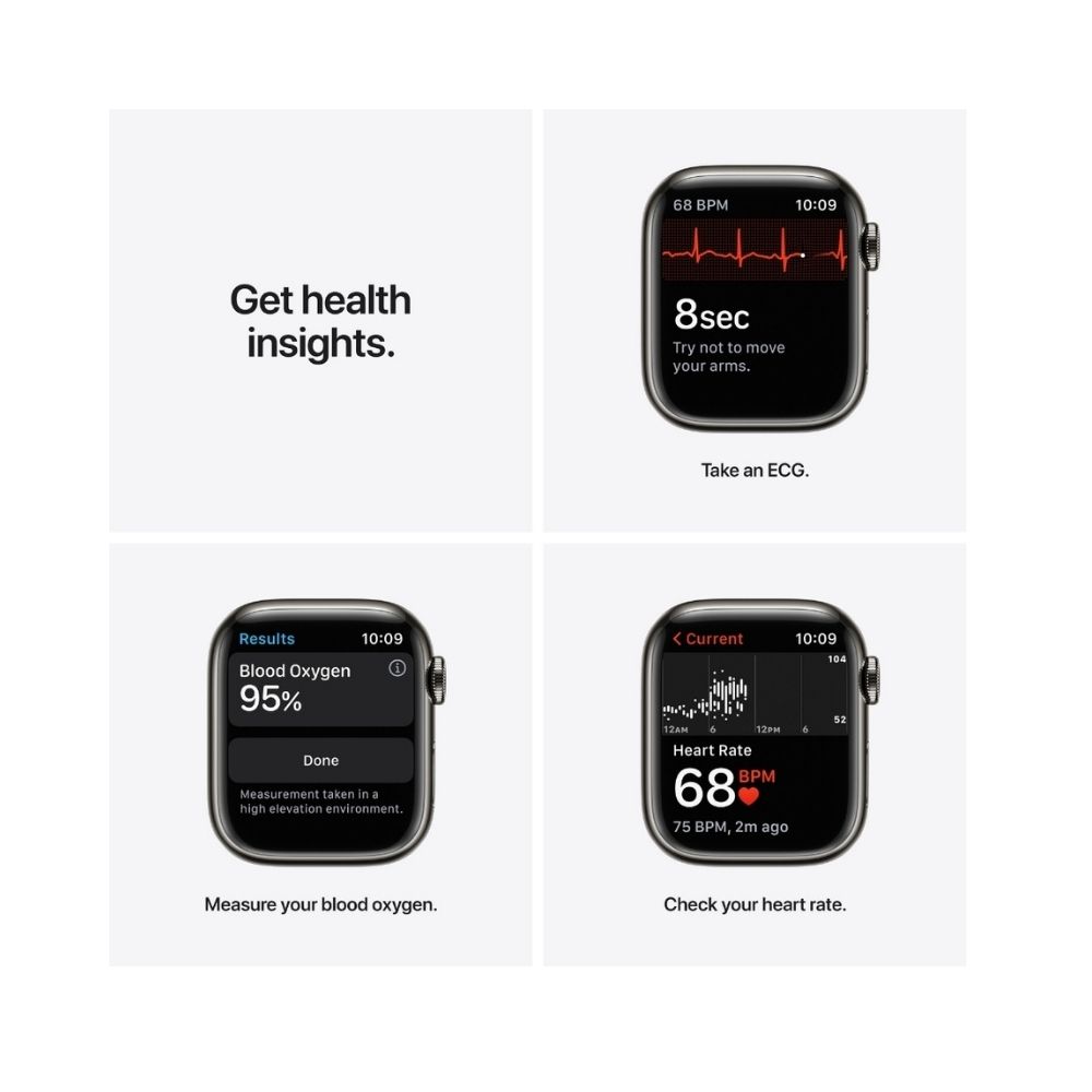 Apple Watch Series 7 GPS + Cellular - 41 mm MKJ23HN/A Graphite Stainless Steel Case with Graphite Milanese Loop