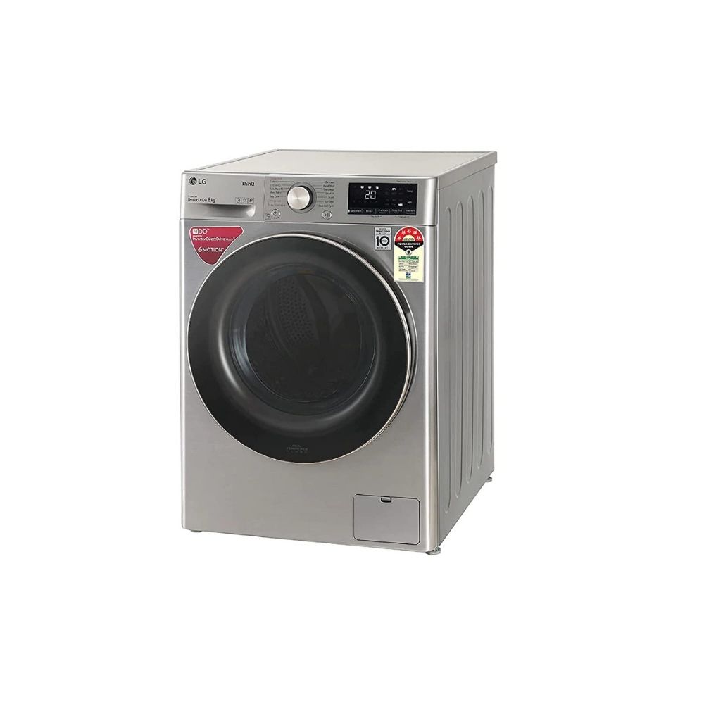 LG 8 kg 5 Star Inverter Wi-Fi Fully-Automatic Front Loading Washing Machine (FHV1408ZWP, Platinum Silver, Steam)